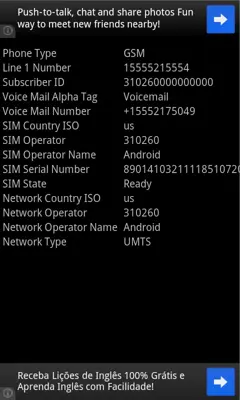 Sim card informations android App screenshot 0